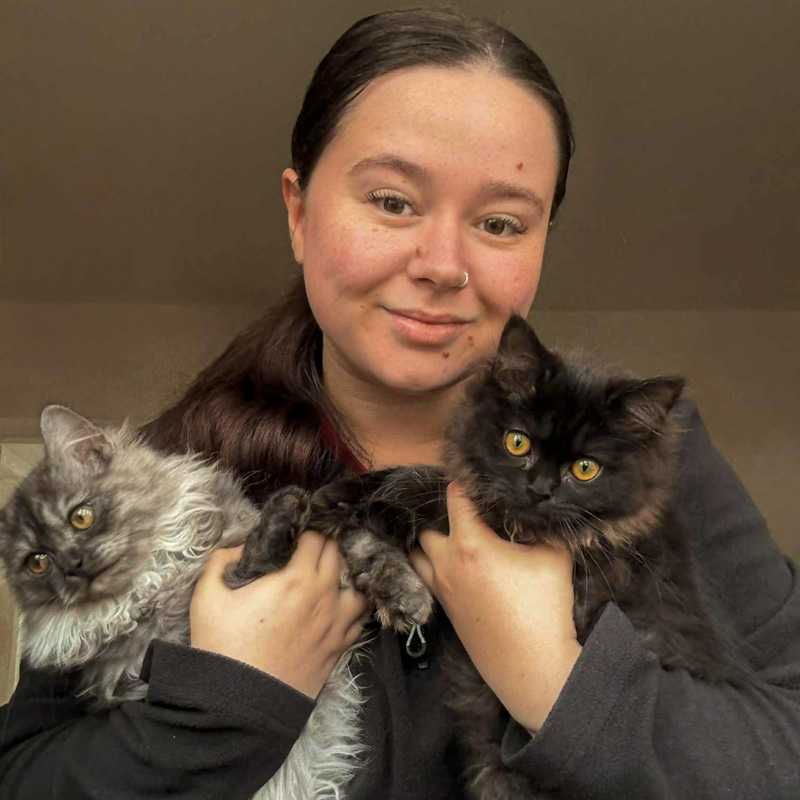 Kate with Storm and Shadow