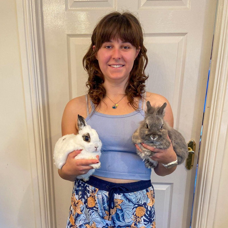 Sarah with Buddy and Boo